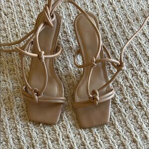 Tan Lace Up Heels - Size 8.5